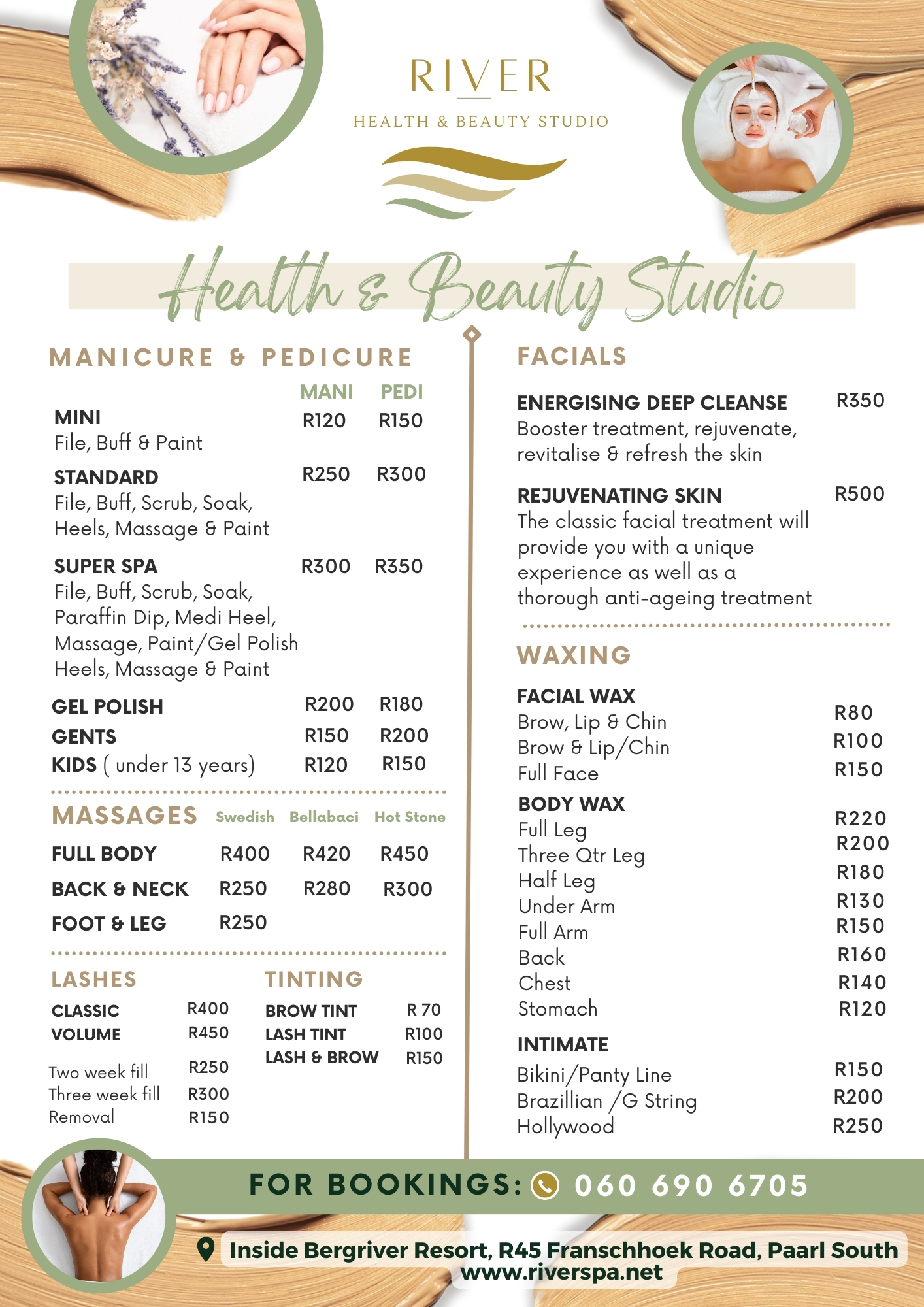 River Health and Beauty Pricelist 